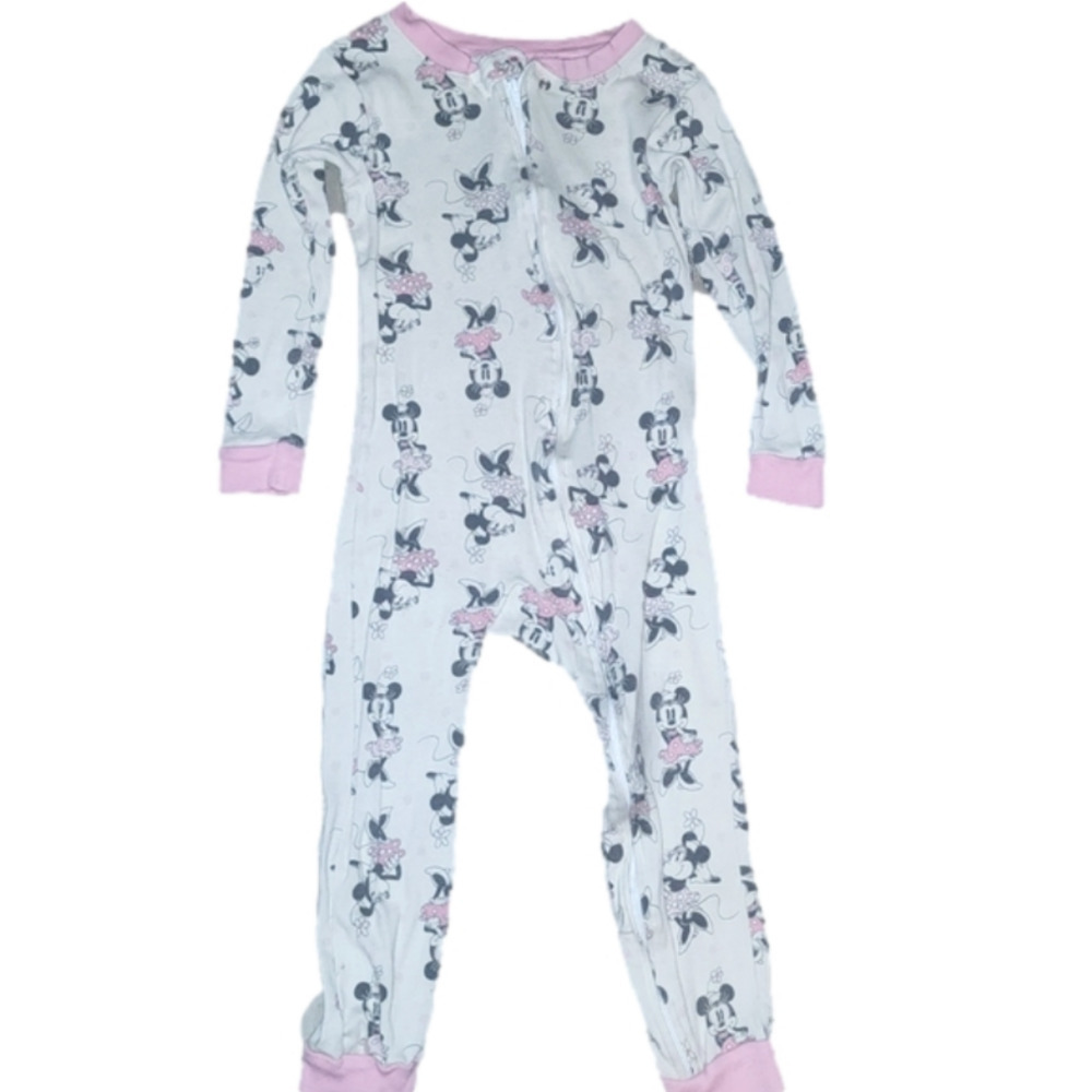 Set of 2 DISNEY Long Sleeve Footies in Minnie Mouse and Princess Patterns - Picture 2 of 5